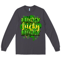 Smoke lucky lucky lucky clover St. Patrick's Long Sleeve Tee - HowdyJamesFarm