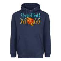 Navy western leopard camouflage sunflowers glitter mom basketball Heavyweight Hoodie - Artiststas
