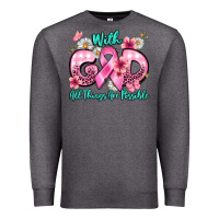 Charcoal Heather with god all things are possible Premium Sweatshirt - BarkalooDesign
