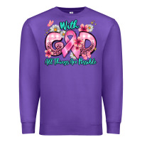 Purple with god all things are possible Premium Sweatshirt - BarkalooDesign