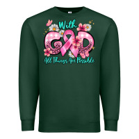 Sports Green with god all things are possible Premium Sweatshirt - BarkalooDesign