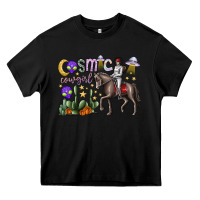 Black cosmic cowgirl Heavy Core Tee - SublimationCraftShop