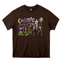 Chocolate Brown cosmic cowgirl Heavy Core Tee - SublimationCraftShop