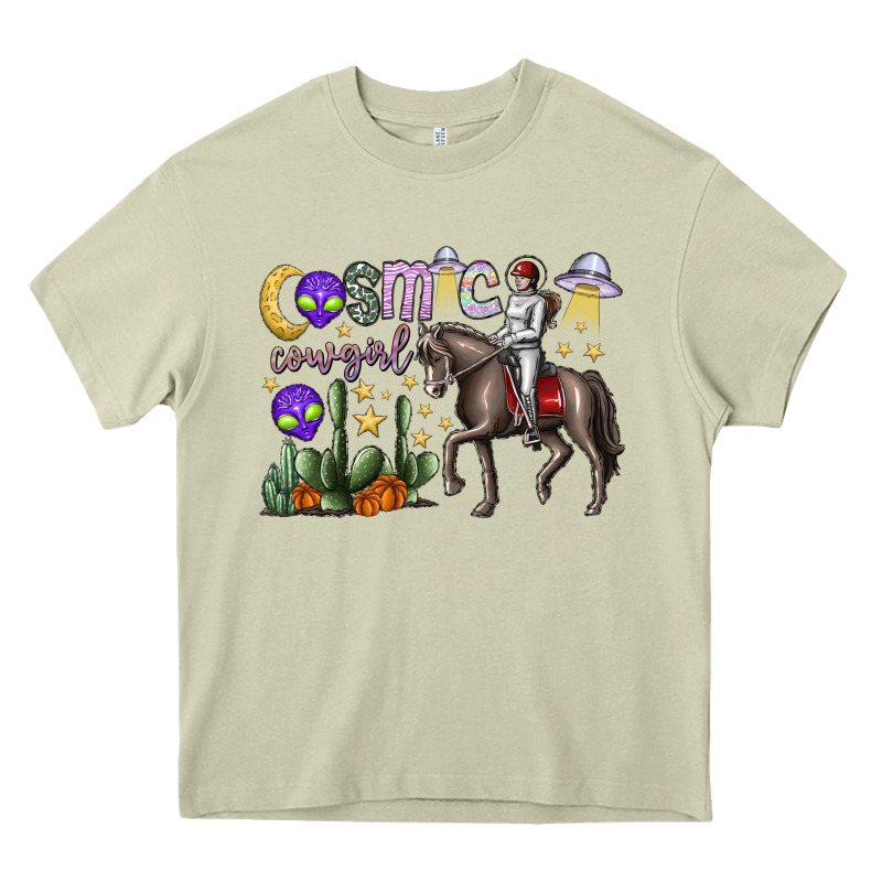 Cosmic Cowgirl Heavy Core Tee by SublimationCraftShop | Teevron