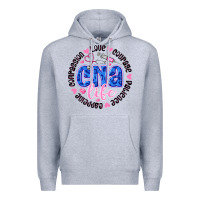 Heather Grey CNA Life Premium Hoodie - CowhideDigitalArt