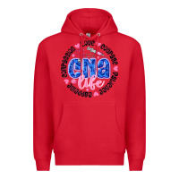 Red CNA Life Premium Hoodie - CowhideDigitalArt