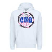 White CNA Life Premium Hoodie - CowhideDigitalArt