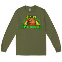Army Green St. Patrick's Day Basketball Long Sleeve Tee - HowdyJamesFarm