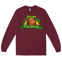 Burgundy St. Patrick's Day Basketball Long Sleeve Tee - HowdyJamesFarm