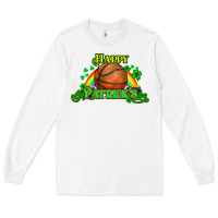 White St. Patrick's Day Basketball Long Sleeve Tee - HowdyJamesFarm