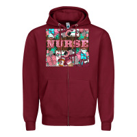 Burgundy Nurse Zipper Hoodie - LillyAllenDesigns