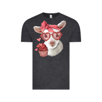 Vintage Black cute baby lamb valentines day Vintage Tee - Jasminsmagicworld