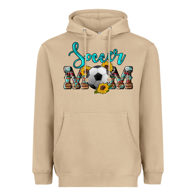 Western Leopard Cowhide Sunflowers  Glitter Mom Soccer Heavyweight Hoodie by Artiststas | Teevron