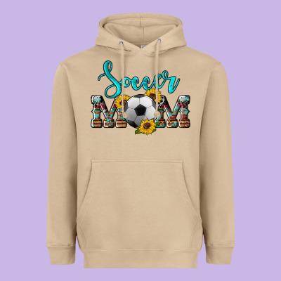 Western Leopard Cowhide Sunflowers  Glitter Mom Soccer Heavyweight Hoodie Designed By Artiststas