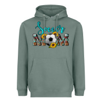 Sage western leopard cowhide sunflowers  glitter mom soccer Heavyweight Hoodie - Artiststas