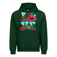Forest Green love summer with flowers Urban Hoodie - AdoDesignShop
