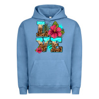 Pigment Pebble Blue love summer with flowers Urban Hoodie - AdoDesignShop