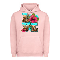 Pigment Salmon love summer with flowers Urban Hoodie - AdoDesignShop