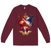 Burgundy wonder woman movie arms crossed t shirt Long Sleeve Tee - InspiraDesign