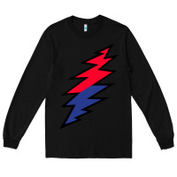 Black Lazy Lightning Bolt Long Sleeve Tee - InspiraDesign