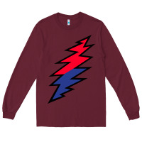 Burgundy Lazy Lightning Bolt Long Sleeve Tee - InspiraDesign