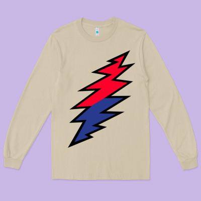 Lazy Lightning Bolt Long Sleeve Tee Designed By Inspiradesign