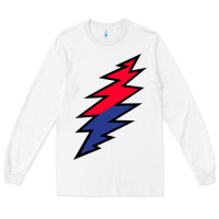 White Lazy Lightning Bolt Long Sleeve Tee - InspiraDesign