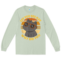 Matcha funny retro sunset eff you see kay why oh you cat lovers t shirt Long Sleeve Tee - ArtChic