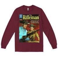 Burgundy The Rifleman Retro Western Long Sleeve Tee - ArtChic