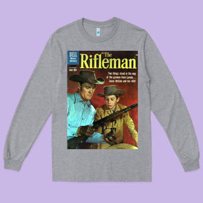 The Rifleman Retro Western Long Sleeve Tee Designed By Artchic