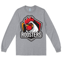 Heather Grey rooster art Long Sleeve Tee - ArtChic