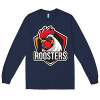 Navy rooster art Long Sleeve Tee - ArtChic