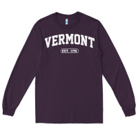 Plum vermont vintage state athletic style pullover hoodie Long Sleeve Tee - ArtChic
