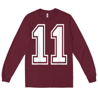 Burgundy number 11 shirt sports player number back of shirt Long Sleeve Tee - ArtChic