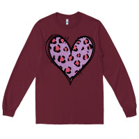 Burgundy Glitter Purple Leopard Heart Long Sleeve Tee - Jasminsmagicworld
