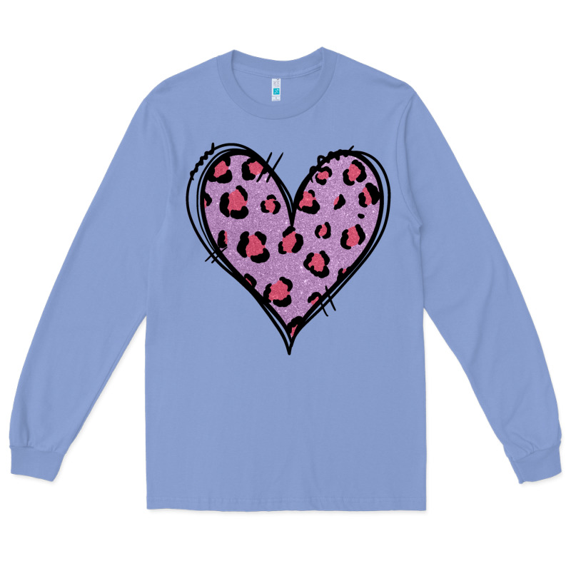 Glitter Purple Leopard Heart Long Sleeve Tee by Jasminsmagicworld | Teevron
