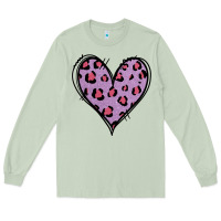 Matcha Glitter Purple Leopard Heart Long Sleeve Tee - Jasminsmagicworld