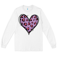 White Glitter Purple Leopard Heart Long Sleeve Tee - Jasminsmagicworld