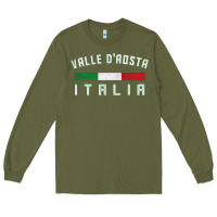 Army Green valle d'aosta italia italy region typography design Long Sleeve Tee - ArtChic