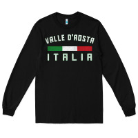 Black valle d'aosta italia italy region typography design Long Sleeve Tee - ArtChic