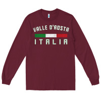 Burgundy valle d'aosta italia italy region typography design Long Sleeve Tee - ArtChic