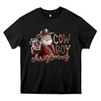Black cowboy christmas Heavy Core Tee - SublimationCraftShop