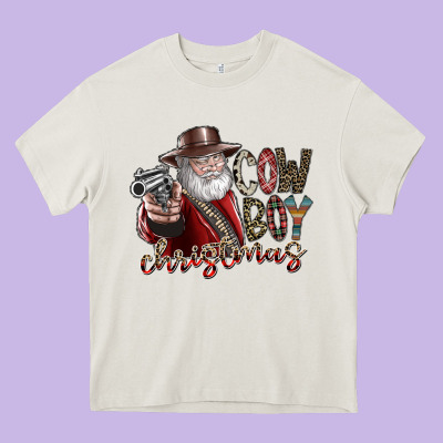 Cowboy Christmas Heavy Core Tee Designed By Sublimationcraftshop