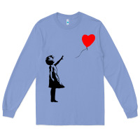 Colony Blue banksy girl with balloon Long Sleeve Tee - ArtChic