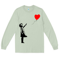 Matcha banksy girl with balloon Long Sleeve Tee - ArtChic