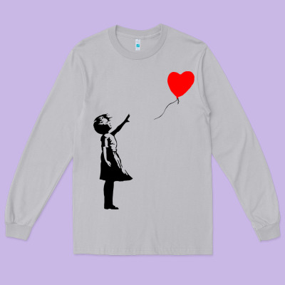 Banksy Girl With Balloon Long Sleeve Tee Designed By Artchic