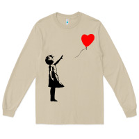 Mushroom banksy girl with balloon Long Sleeve Tee - ArtChic