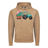 Vintage Coffee christmas tree tractor Vintage Hoodie - CowGirlArtShop