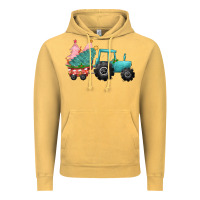 Vintage Mustard christmas tree tractor Vintage Hoodie - CowGirlArtShop