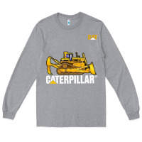 Heather Grey bulldozercat 1 Long Sleeve Tee - ArtChic